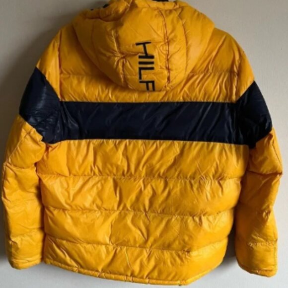 TOMMY HILFIGER Men's Quilted Color Block Hooded Puffer Jacket - Size L - Picture 9 of 11